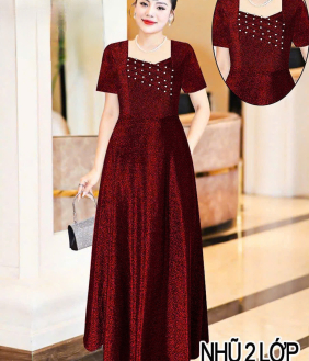 Đầm TK Nhũ 2 Lớp