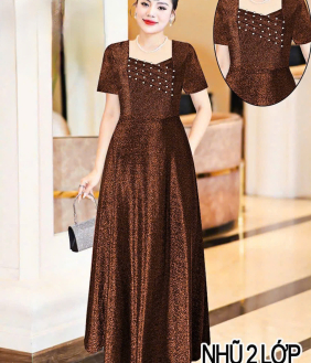 Đầm TK Nhũ 2 Lớp 
